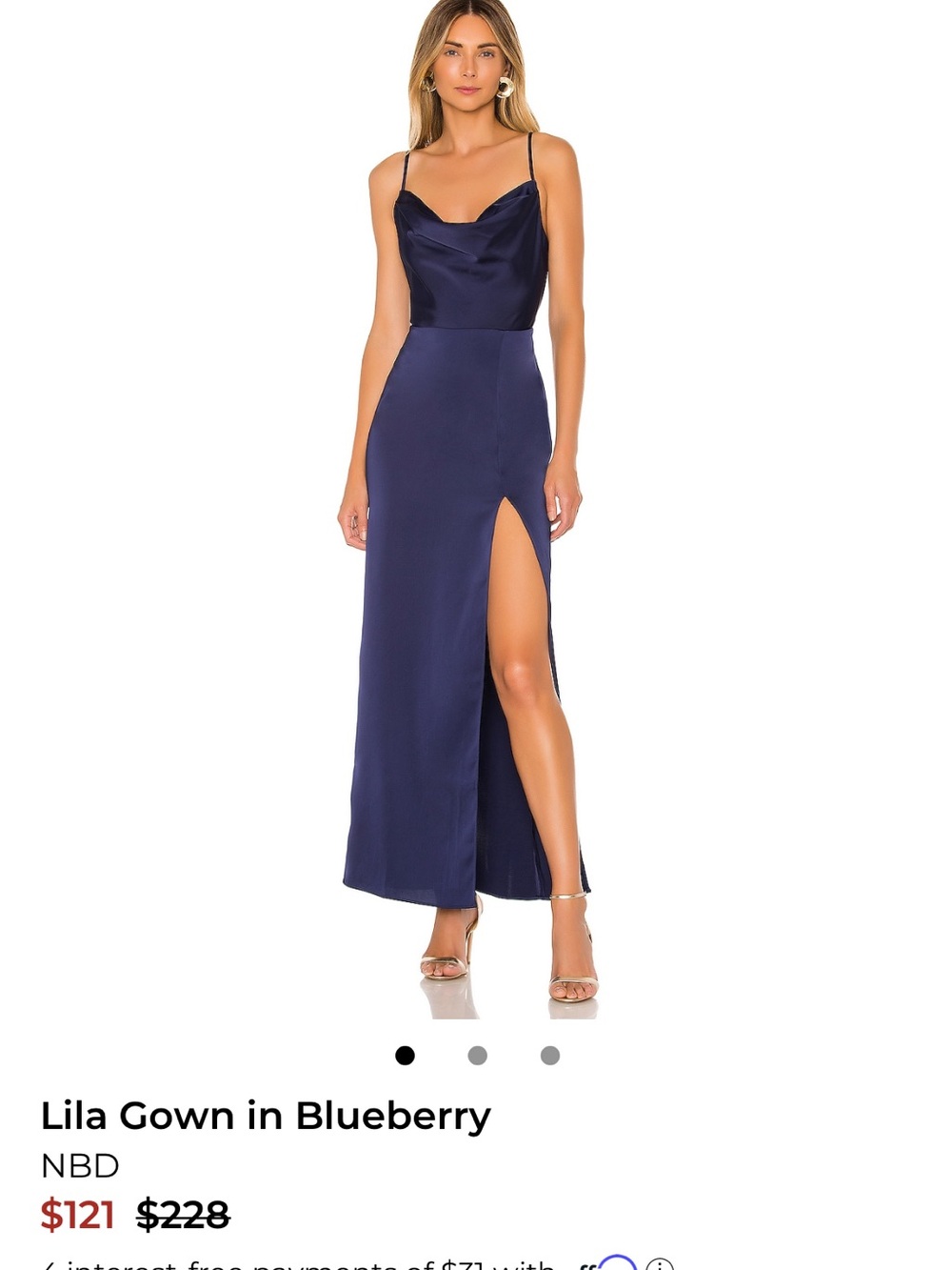 NBD Lila Gown in Blueberry Navy
